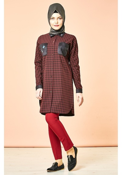Soralline Sorallline Kadın Büyük Beden Pantalon 1690 Kırmızı Bordo