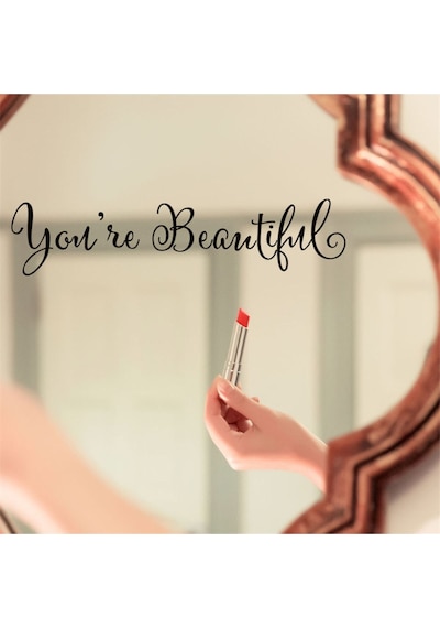 Be Happy You're Beautiful You Look Great Dekoratif Duvar Ayna Cam Dekor Yazı Sticker 3'lü