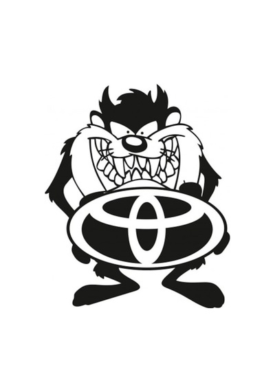 2 Adet Toyota Taz Komik Araba Sticker Yapıştırma