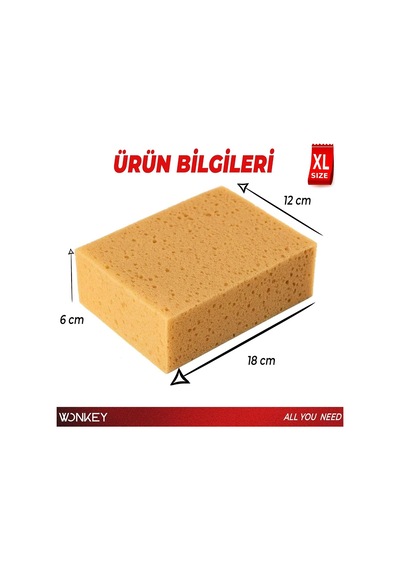 Doğal Oto Yıkama Süngeri, Delikli Araba Temizleme Süngeri, Araç Köpüklemek İçin Sünger, Temizlik Süngeri - 18x Diğer