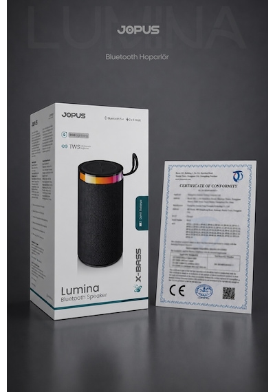 Yüksek Sesli Işıklı Taşınabilir TWS Bluetooth Hoparlör Şarjlı Kablosuz Speaker USB SD Destekli