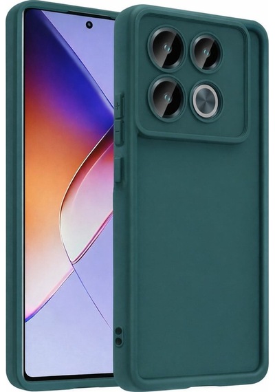 İnfinix Note30pro-4g Uyumlu Kamera Çıkıntılı Mat Silikon Telefon Kılıfı Yeşil