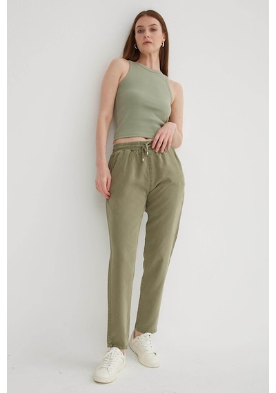 Fashion Friends Beli Bağlamalı Haki Kadın Pantolon 26y0477k1