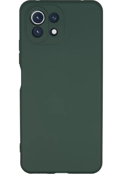 Newface Xiaomi Mi 11 Lite Kılıf Nano İçi Kadife Silikon - Koyu Yeşil