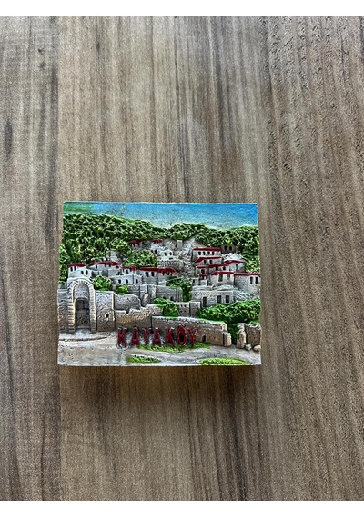 Magnet Fethiye Kayaköy, Dekoratif Turistik Buzdolabı Magneti, Tarihi Antik Kent Temalı, El Yapımı Hediyelik Eşya