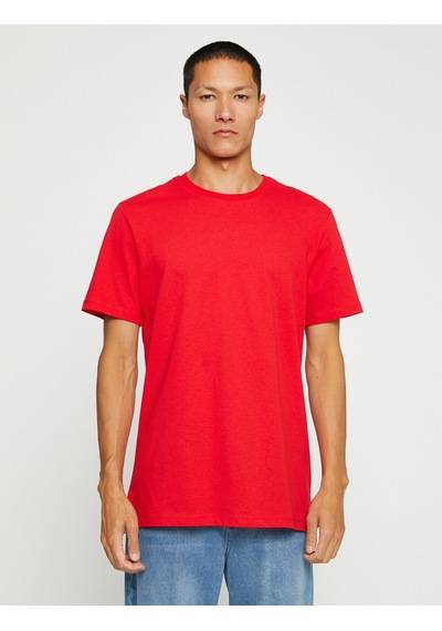 Koton Basic Tişört Slim Fit Bisiklet Yaka Kısa Kollu Pamuklu Kırmızı 3sam10057hk Kırmızı