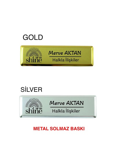 Kişiye Firmaya Özel Dikdörtgen Yaka Isimlik 5 Adet Premium