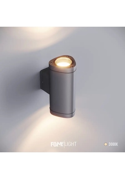 FoneLight Gala 18 cm Çift Yönlü LED Duvar Apliği Antrasit Alüminyum IP65 Dış Mekan Bahçe Aydınlatması 7W 3000K