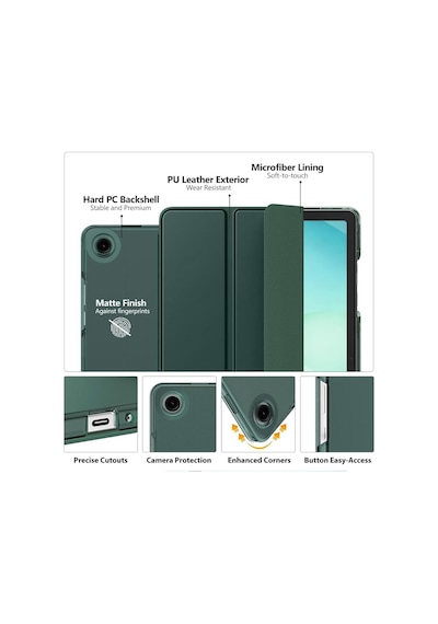 Samsung Uyumlu Galaxy Tab A11 Plus 11inç X230 Kılıf Pu Deri Smart Standlı Case Uyku Modlu X235 X236f