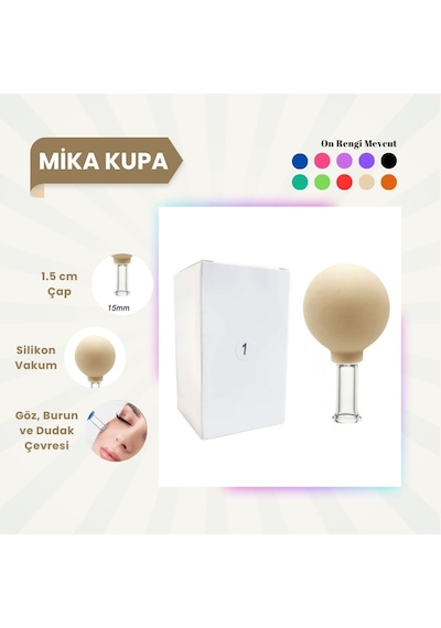 Silikon Vakumlu Mika Yüz Masaj Kupası No:1 Bej Çok Renkli