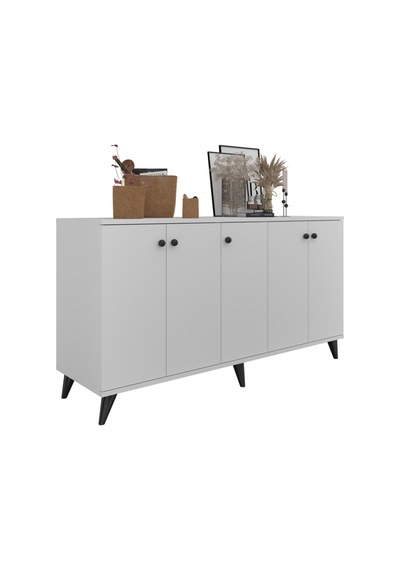 Simple Konsol 6 Raflı 5 Kapaklı 150x44x80 Beyaz Beyaz Simple Konsol 6 Raflı 5 Kapaklı 150x44x80 Beyaz Beyaz