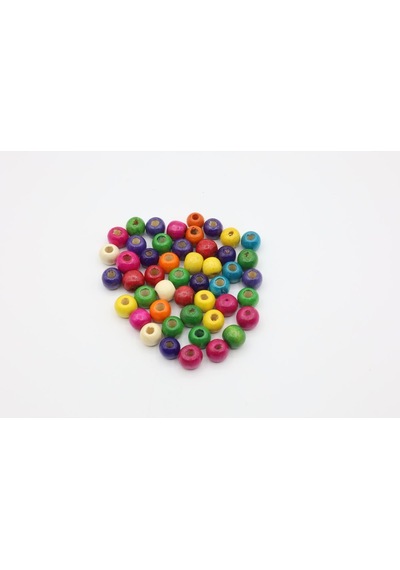 Ahşap Boncuk 18 Mm çok renkli