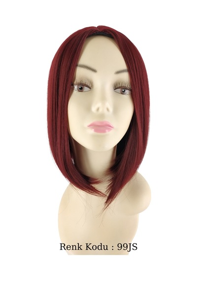 Küt Model Fiber Sentetik Peruk Kızıl No-99JS