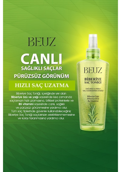 Beuz Hızlı ve Saç Uzatma Etkili Biberiye Saç Toniği 200 ML