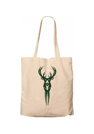 Milwaukee Bucks Logo Krem Kanvas Bez Çanta