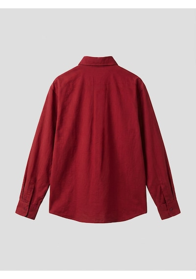Respire Erkek Dokulu Dolgun Oversize Gömlek Bordo
