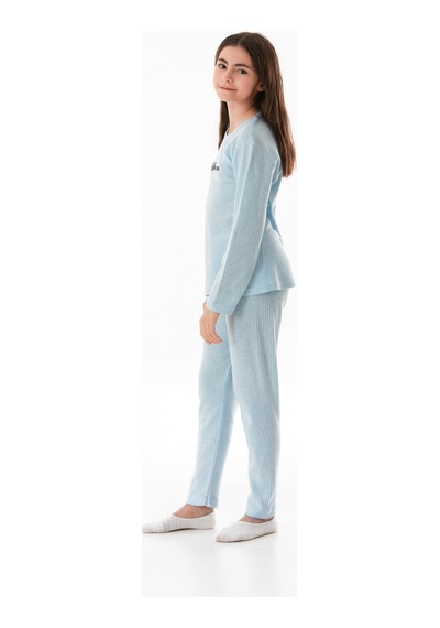 Fullamoda Let Love We Baskılı Kız Çocuk Pijama Takımı 25kcck726126245-siyah Siyah