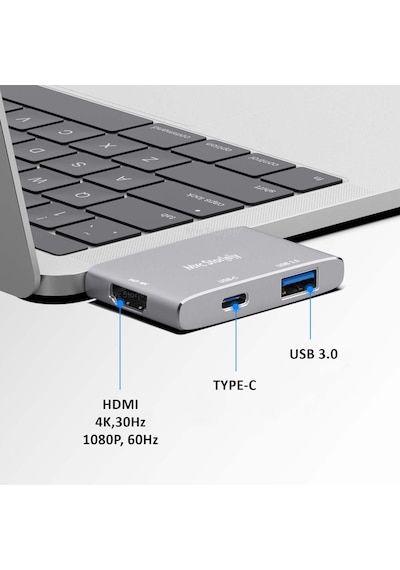 Apple Uyumlu MacBook Dual Usb-c Hub 4k Hdmı Usb 3.0 Pd Şarj Destekli Alüminyum Çoklayıcı