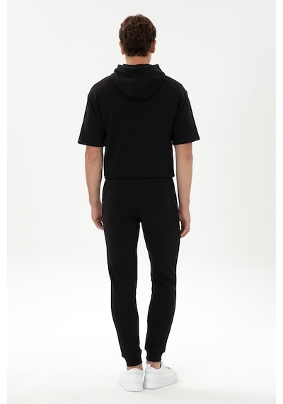 U.S. Polo Assn. Erkek Comfort Fit Kapüşonlu Kısa Kollu Siyah Sweatshirt 50320030-VR046