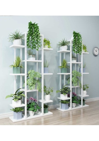 Mion Metal/ahşap Saksılık&çiçeklik Beyaz Diğer