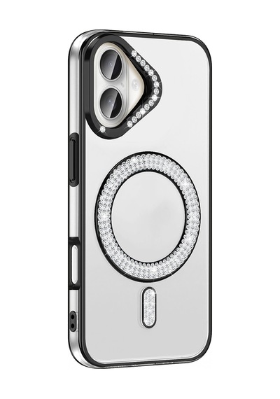 Nihcase Apple Uyumlu iPhone 16 Plus Kılıf Karetta Diamod Taş Desenli Magsafeli Kapak