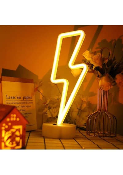 Şimşek Neon Led Lamba Sarı
