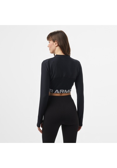 Under Armour Heat Gear Rib 1/4 Zipped Kadın Siyah Cropped Üst1388692