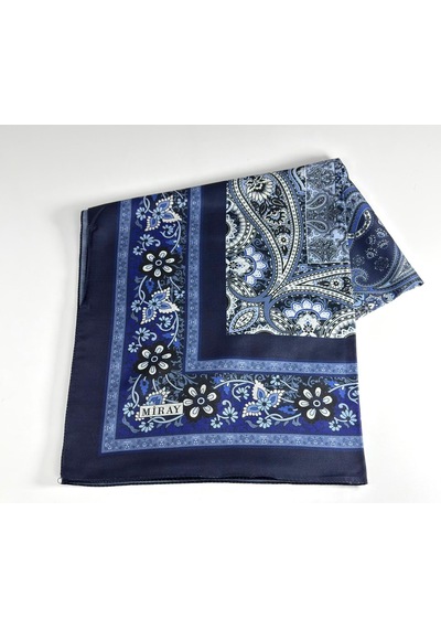 Miray Nevada Büyük Boy Organik Pamuk Eşarp - 120 X 120 - 06452 Lacivert