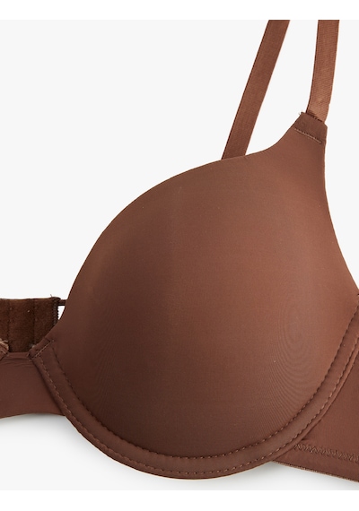 Koton Desteksiz Balenli Rahat Kalıp Comfort Sütyen Kahverengi 6slk10021mk Kahve