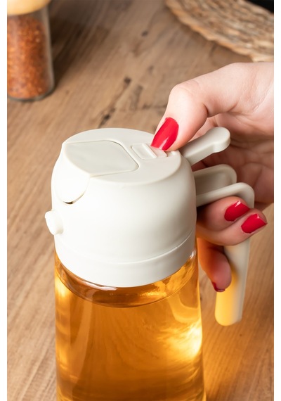 Porsima 2086-3 Çok Amaçlı Cam Sprey Şişe -yağdanlık Limon Sirke Sos Püskürtücü, Sızdırmaz Yağlık Yeşil 450ml