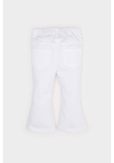 DeFacto Kız Bebek Flare Fit İspanyol Paça Gabardin Pantolon E1798A525SMWT34 Beyaz