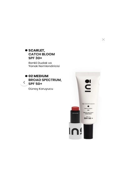 Dudak Ve Yanaklara Özel Doğal Scarlet Stick Ruj & Allık 4,5gr+spf50+ 02 Medium Yüz Güneş Kremi 50ml