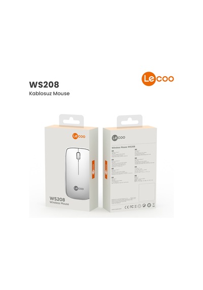 Lecoo WS208 Kablosuz 1200 DPI 3 Tuşlu Sessiz USB Mini Alıcılı Optik Mouse