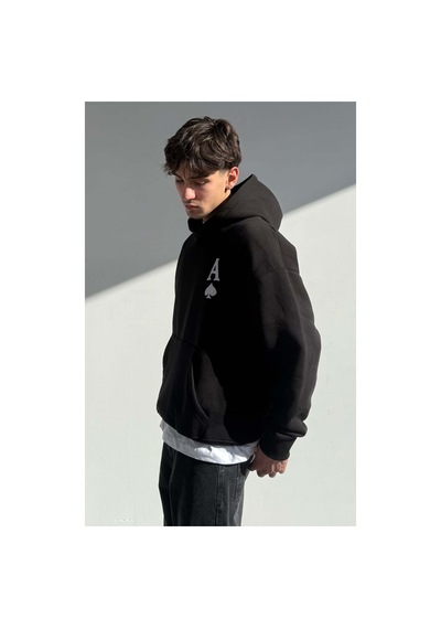 Zaee A Baskılı Oversize Premium Sweatshirt siyah