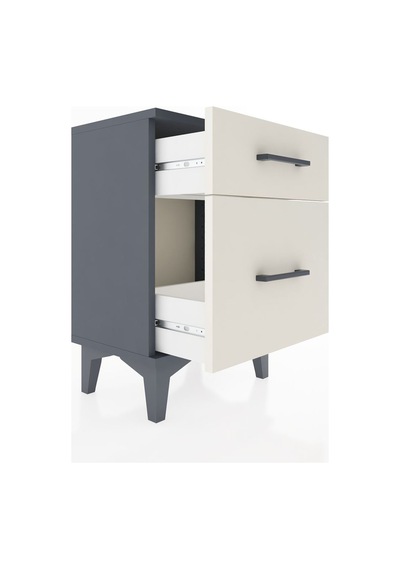 Arges Komodin 2 Çekmeceli 44x30x64 Antrasit-aytaşı Antrasit