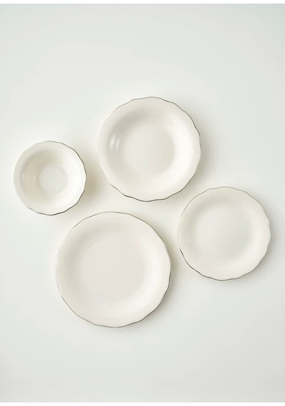 Bella Maison Victoria Porselen 24 Parça 6 Kişilik Yemek Takımı Silver Silver