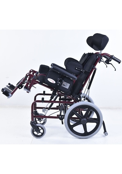 K-080 Spastik Çocuk Tekerlekli Sandalye Recline Sırtlık Refakatçi Frenli