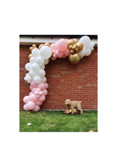 Krom Gold Makaron Pembe Ve Beyaz Balon Zinciri 100 Adet A