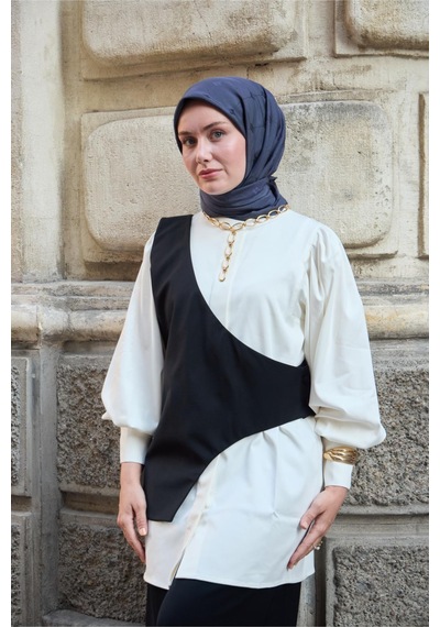 Silk Home Monogram Pamuk İpek Eşarp 130001-18 Morcivert