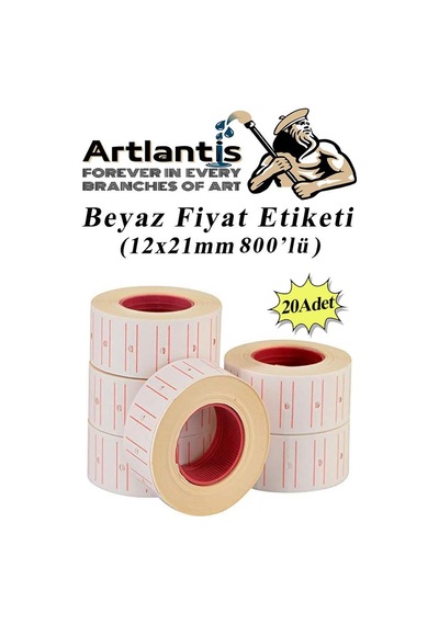 Fiyat Etiketi Beyaz 800'lü 20 Paket 12x21mm Beyaz Fiyat Etiketi Mx-5500 M5500 Hg979 Motex Etiket Makinesi Yedeği