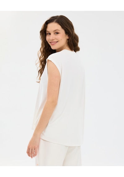 Skechers W Soft Touch Loose Fit T-shirt Kadın Beyaz Tshirt S2610047-3855