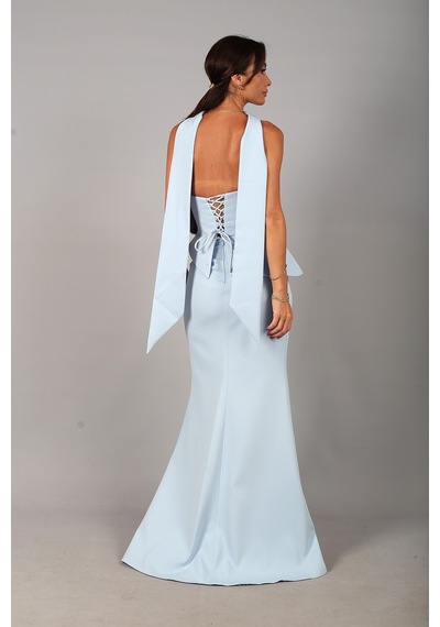 By Saygı Kadın Asimetrik Straplez Yaka Astarlı Önü Taşlı Peplum Detaylı Krep Uzun Elbise Bebe Mavi By Saygı Kadın Asimetrik Straplez Yaka Astarlı Önü Taşlı Peplum Detaylı Krep Uzun Elbise Bebe Mavi