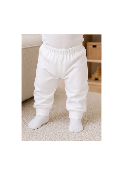 H&c Coolboy H&c %100 Pamuk Penye Bebek Tek Alt Pantalon 0-36 Ay Beyaz