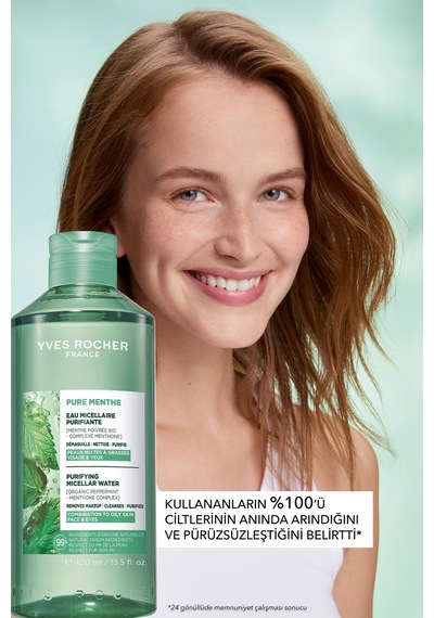 Yves Rocher Micellar Makyaj Temizleme Suyu-karma,yağlı, Eğilimli Cilt-pure Menthe Botanik Kompleks 400ml