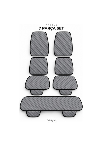Trobus Skoda Fabia 2007+ Kapitone Minder 7'li Gri Siyah