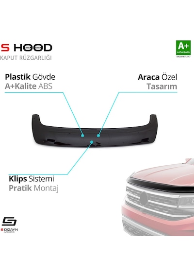 S-dizayn Renault Master Abs Plastik Kaput Rüzgarlığı 2010-2014 A+kalite