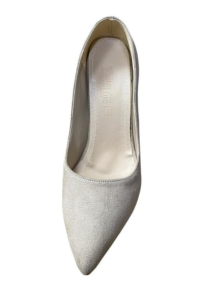 White Line Kadın Süet İnce Topuk Stiletto Krem Süet - 724169969 Krem Süet