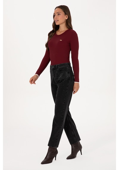U.S. Polo Assn. Kadın Siyah Straight Fit Jean Pantolon 50310188-DN0027