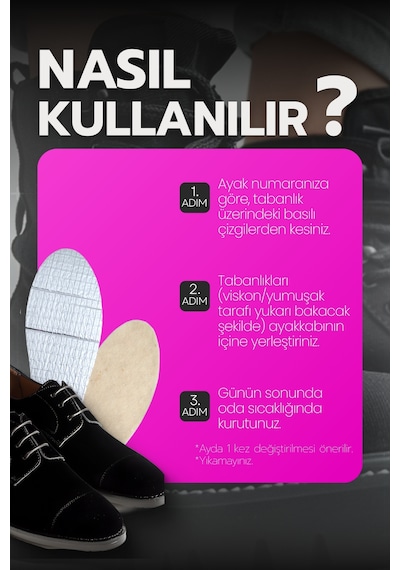 Silver Isı Koruyucu Keçe Ayakkabı Tabanlığı - Naturel Kışlık Taban 35-45