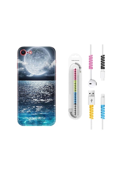 Apple Uyumlu iPhone 7 8 Kılıf Kablo Koruyuculu Great Moon 1301